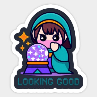 Kawaii Chibi Fortune Teller's Looking Good Sticker